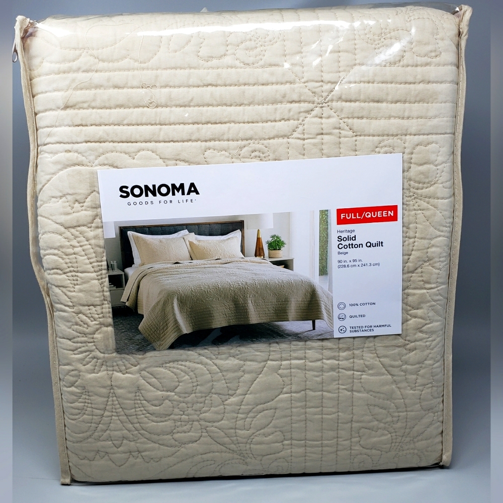 Sonoma Heritage Solid Cotton Quilt (Beige)